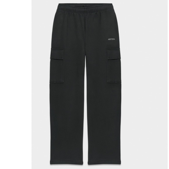 TNA Aritzia Cozy Fleece Cargo Sweatpants - Black (XXS) - Picture 1 of 6